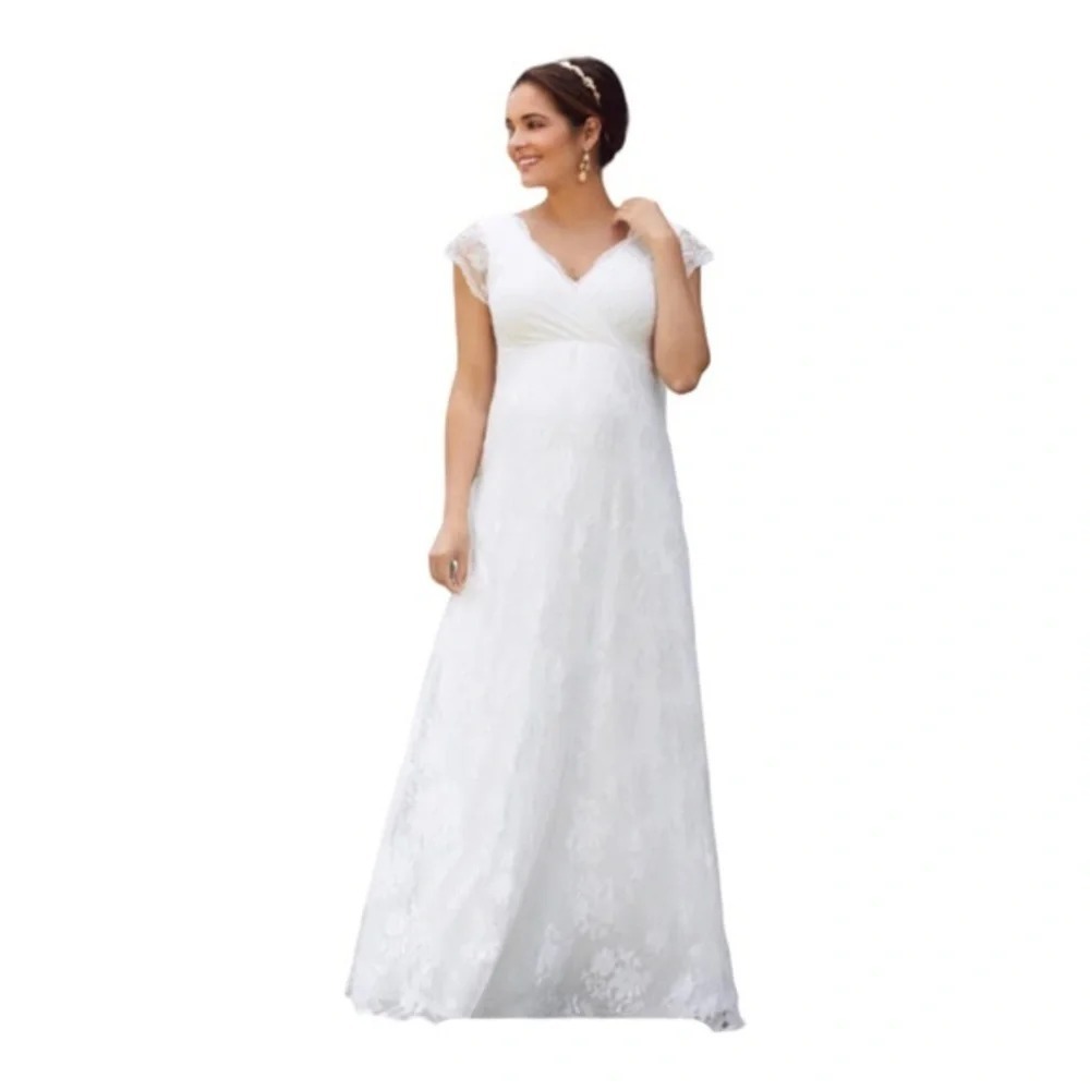 Tiffany Rose Eden Maternity Wedding Gown Ivory Dream  Lace Dress‎ NWOT